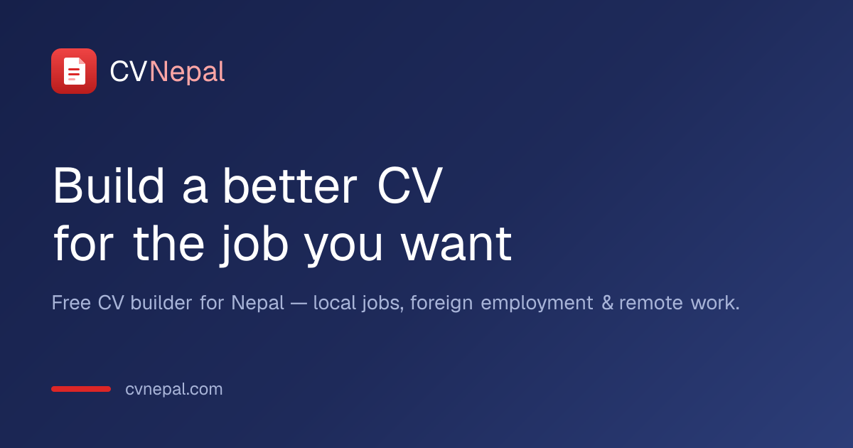 INGO jobs in Nepal — current vacancies | CVNepal